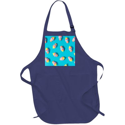 Colorful Ice Cream Pattern Full-Length Apron With Pockets