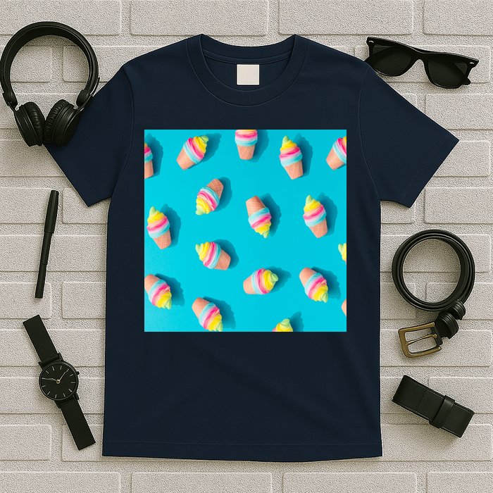 Colorful Ice Cream Pattern T-Shirt