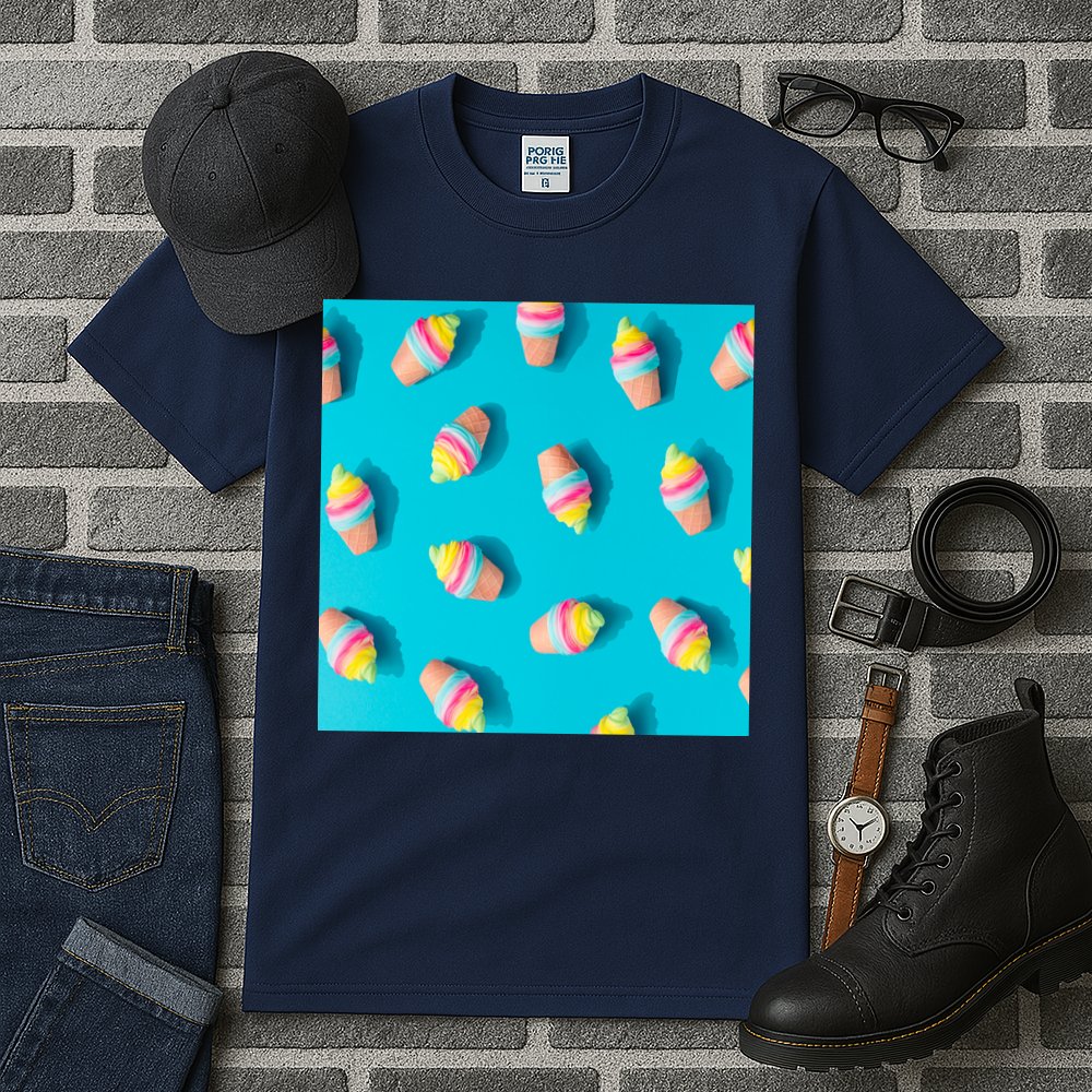 Colorful Ice Cream Pattern Tall T-Shirt