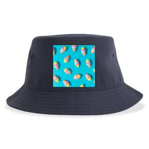 Colorful Ice Cream Pattern Sustainable Bucket Hat