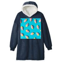 Colorful Ice Cream Pattern Hooded Wearable Blanket