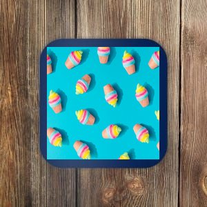 Colorful Ice Cream Pattern Coaster