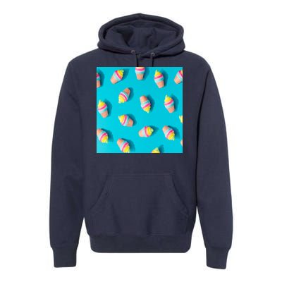 Colorful Ice Cream Pattern Premium Hoodie