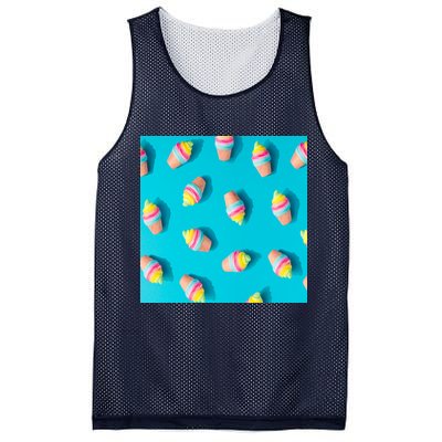 Colorful Ice Cream Pattern Mesh Reversible Basketball Jersey Tank
