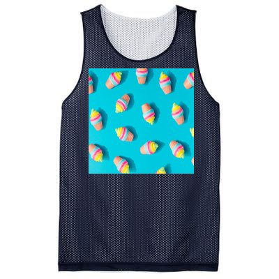 Colorful Ice Cream Pattern Mesh Reversible Basketball Jersey Tank