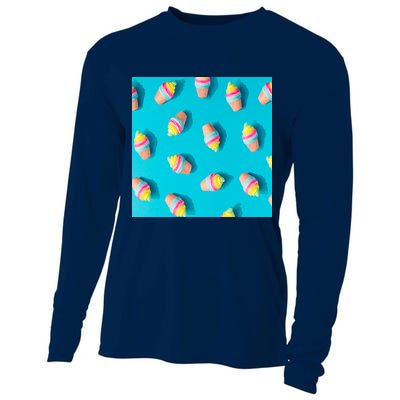 Colorful Ice Cream Pattern Cooling Performance Long Sleeve Crew