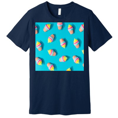 Colorful Ice Cream Pattern Premium T-Shirt