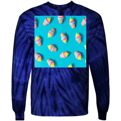 Colorful Ice Cream Pattern Tie-Dye Long Sleeve Shirt