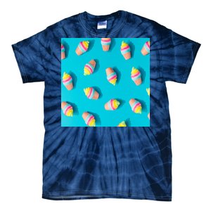 Colorful Ice Cream Pattern Tie-Dye T-Shirt