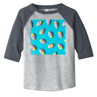 Colorful Ice Cream Pattern Toddler Fine Jersey T-Shirt