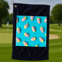 Colorful Ice Cream Pattern Golf Towel
