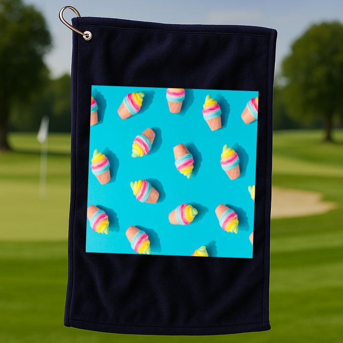 Colorful Ice Cream Pattern Golf Towel