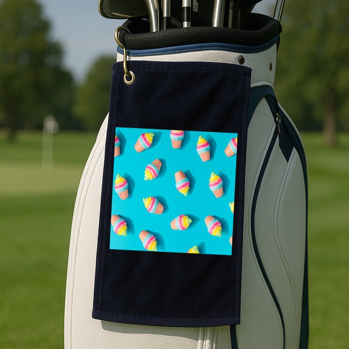 Colorful Ice Cream Pattern Golf Towel