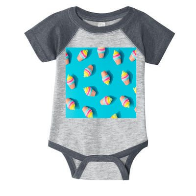 Colorful Ice Cream Pattern Infant Baby Jersey Bodysuit