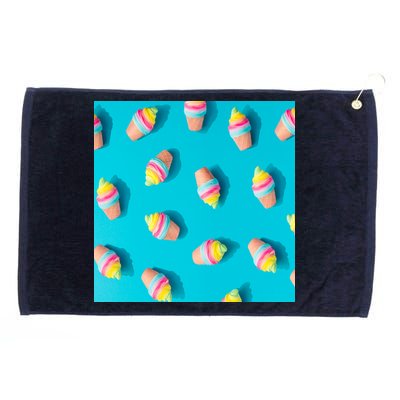 Colorful Ice Cream Pattern Grommeted Golf Towel
