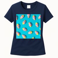 Colorful Ice Cream Pattern Womens T-Shirt