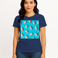 Colorful Ice Cream Pattern Womens T-Shirt