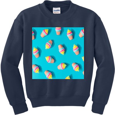 Colorful Ice Cream Pattern Kids Sweatshirt