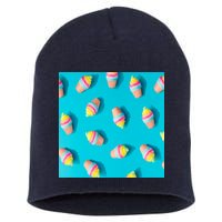 Colorful Ice Cream Pattern Short Acrylic Beanie