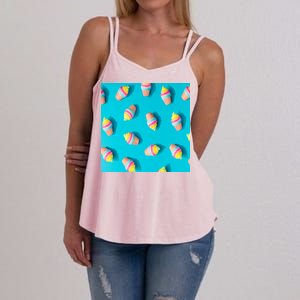 Colorful Ice Cream Pattern Women's Strappy Tank