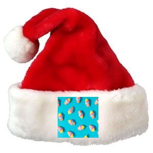 Colorful Ice Cream Pattern Premium Christmas Santa Hat