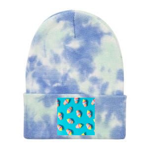 Colorful Ice Cream Pattern Tie Dye 12in Knit Beanie