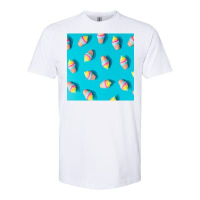 Colorful Ice Cream Pattern Softstyle® CVC T-Shirt