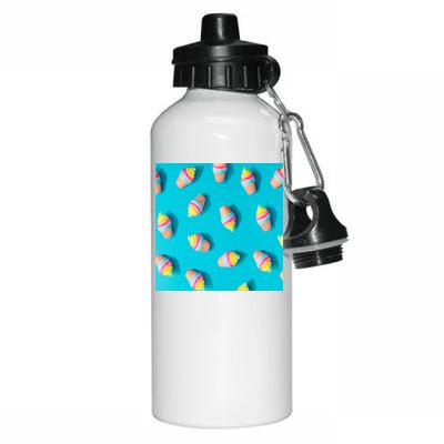 Colorful Ice Cream Pattern Aluminum Water Bottle 