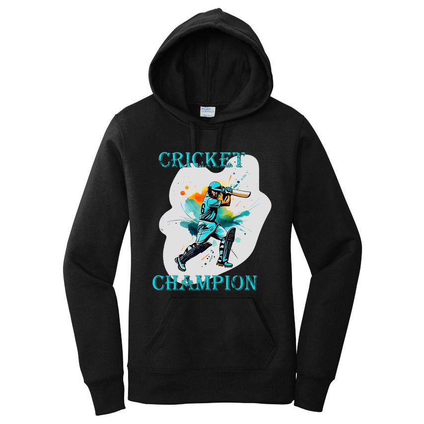 Cute Inspirational Cricket Sport Motif Cricket Champion Design Women's Pullover Hoodie