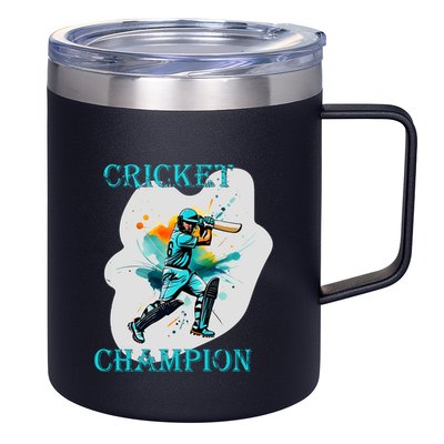 Cute Inspirational Cricket Sport Motif Cricket Champion Design 12oz Stainless Steel Coffee Mug