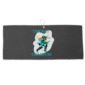 Cute Inspirational Cricket Sport Motif Cricket Champion Design Large Microfiber Waffle Golf Towel