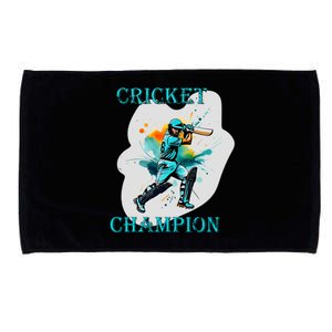 Cute Inspirational Cricket Sport Motif Cricket Champion Design Microfiber Hand Towel