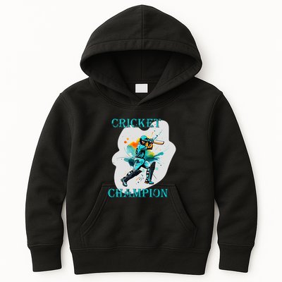 Cute Inspirational Cricket Sport Motif Cricket Champion Design Kids Hoodie