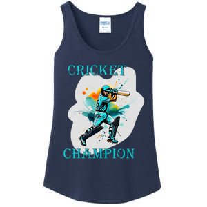 Cute Inspirational Cricket Sport Motif Cricket Champion Design Ladies Essential Tank