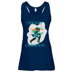 Cute Inspirational Cricket Sport Motif Cricket Champion Design Ladies Essential Flowy Tank