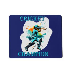 Cute Inspirational Cricket Sport Motif Cricket Champion Design Mousepad