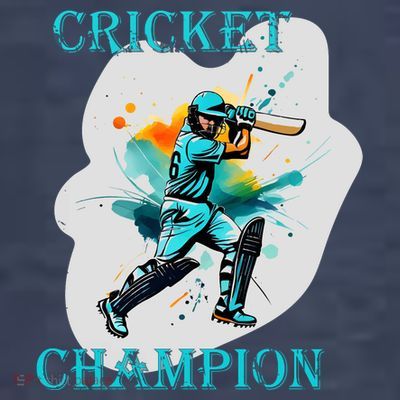 Cute Inspirational Cricket Sport Motif Cricket Champion Design T-Shirt