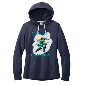 Cute Inspirational Cricket Sport Motif Cricket Champion Design Women's Fleece Hoodie