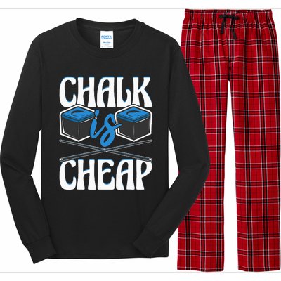 Chalk Is Cheap Funny 8Ball Pool Billiard Player Long Sleeve Pajama Set