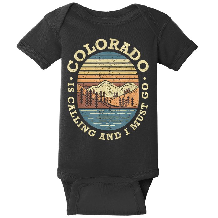 Colorado Is Calling And I Must Go Retro Baby Bodysuit