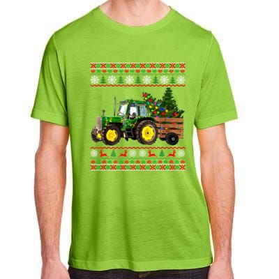 Christmas Is Coming Farmers Santa Claus Reindeer Tractor Cool Gift Adult ChromaSoft Performance T-Shirt