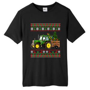 Christmas Is Coming Farmers Santa Claus Reindeer Tractor Cool Gift Tall Fusion ChromaSoft Performance T-Shirt