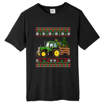 Christmas Is Coming Farmers Santa Claus Reindeer Tractor Cool Gift Tall Fusion ChromaSoft Performance T-Shirt