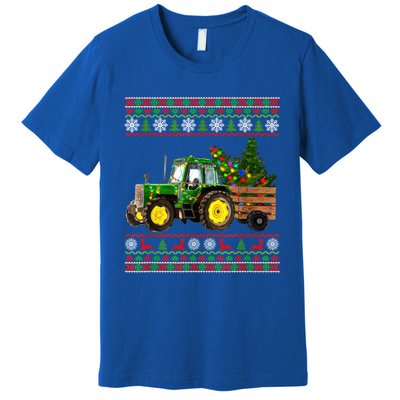 Christmas Is Coming Farmers Santa Claus Reindeer Tractor Cool Gift Premium T-Shirt