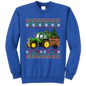 Christmas Is Coming Farmers Santa Claus Reindeer Tractor Cool Gift Tall Sweatshirt