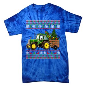 Christmas Is Coming Farmers Santa Claus Reindeer Tractor Cool Gift Tie-Dye T-Shirt