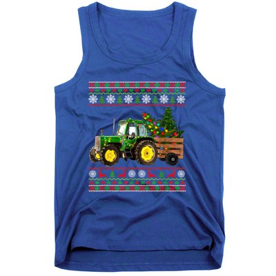 Christmas Is Coming Farmers Santa Claus Reindeer Tractor Cool Gift Tank Top