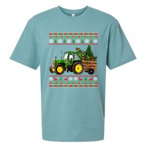 Christmas Is Coming Farmers Santa Claus Reindeer Tractor Cool Gift Sueded Cloud Jersey T-Shirt