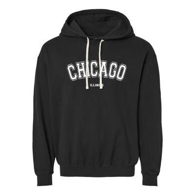 Chicago Illinois Garment-Dyed Fleece Hoodie