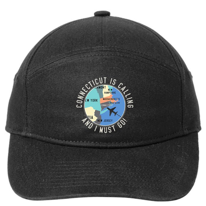 Connecticut Is Calling And I Must Go Connecticut State 7-Panel Snapback Hat